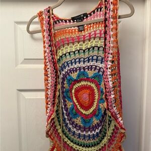 Forever 21 Multicolor Crochet Top Vest Size S